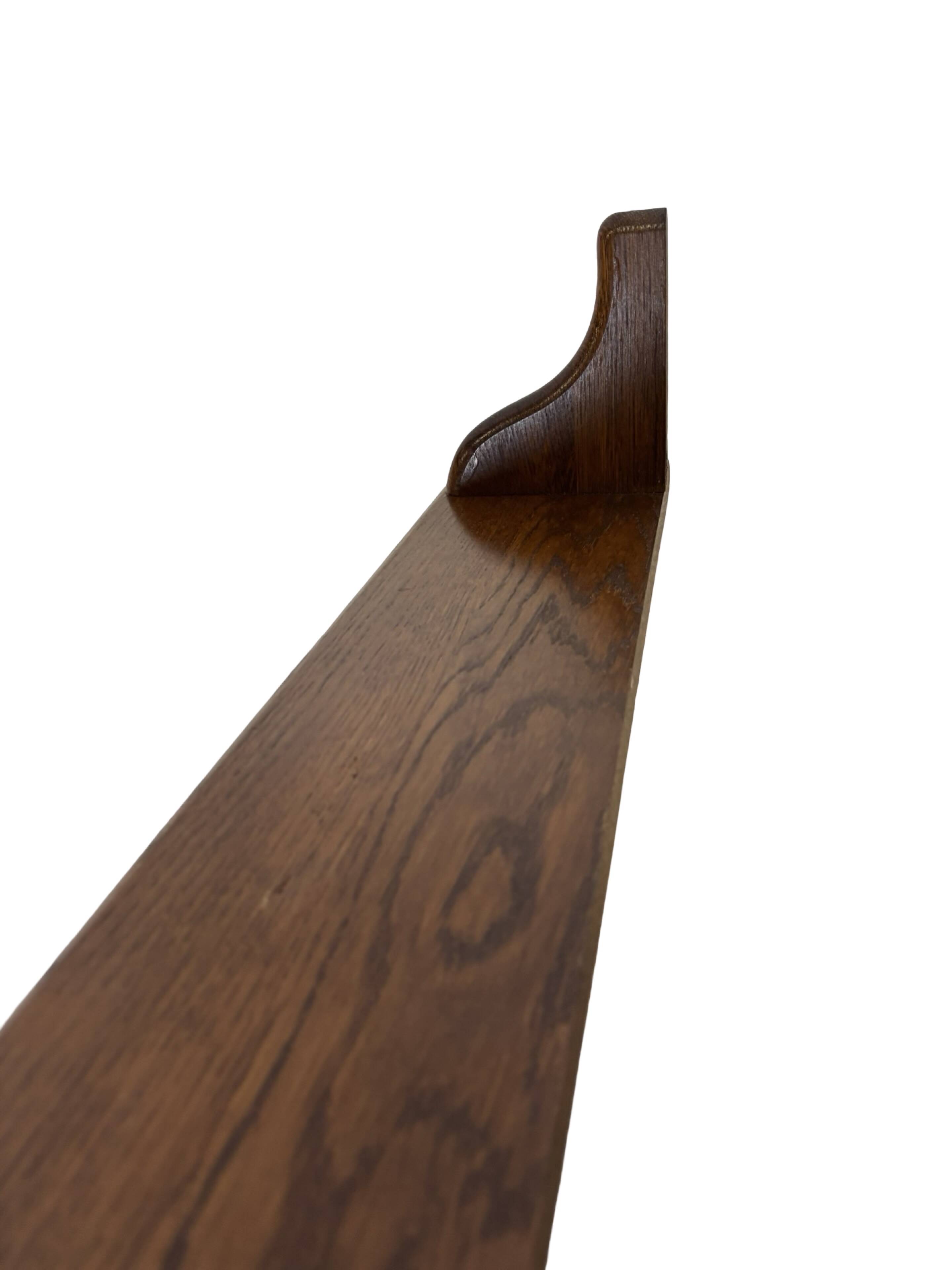 Vintage book shelf wall rack 1970s wood minimalist design