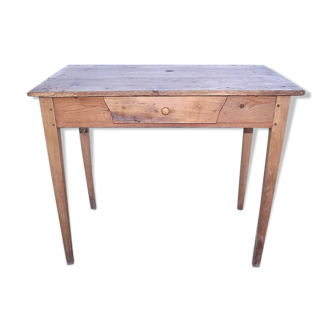 Table en pin à 1 tiroir