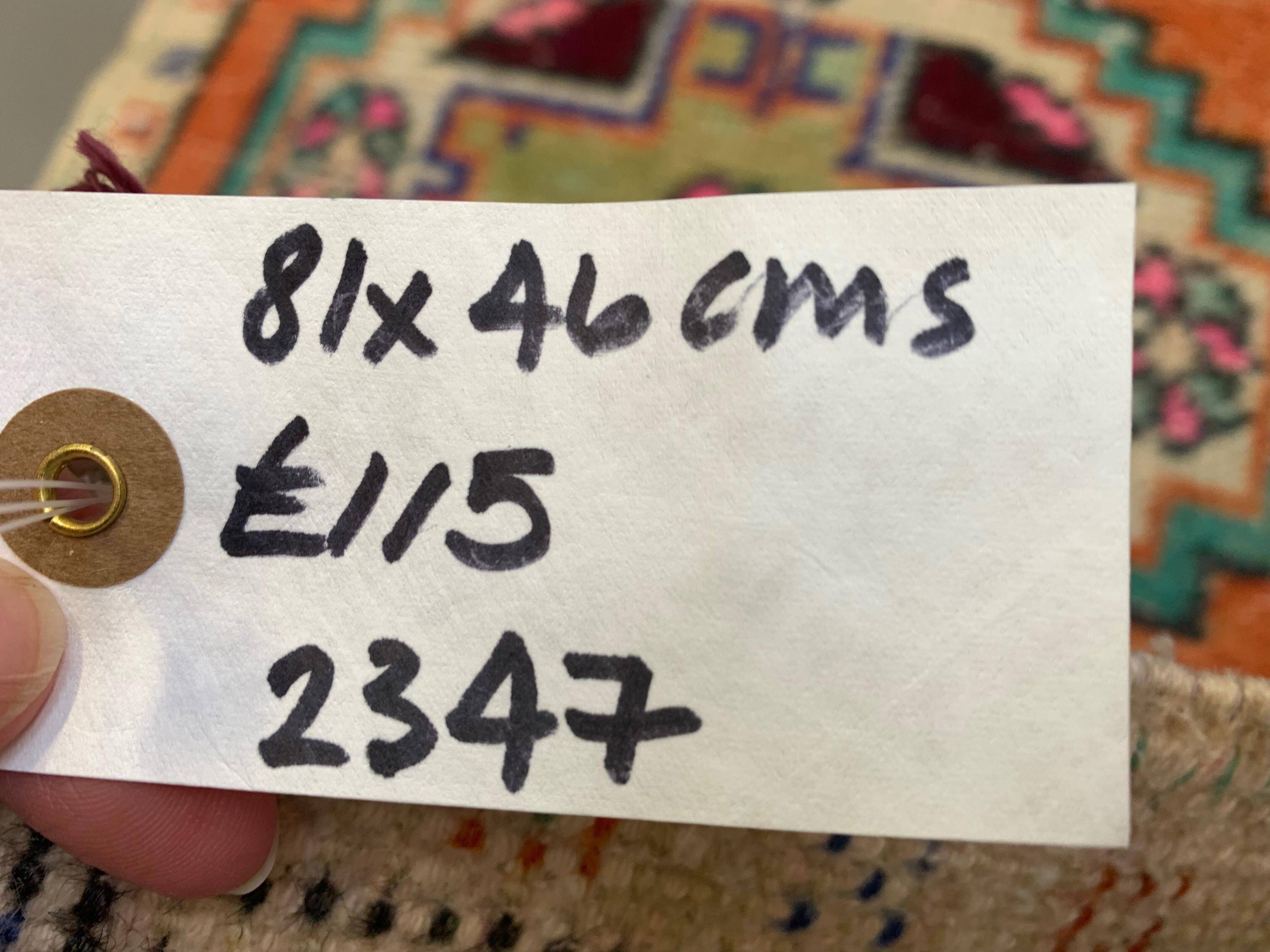 Small Vintage Turkish Rug 81x46 cm, Short Runner, Tribal, Shabby, Mini Carpet