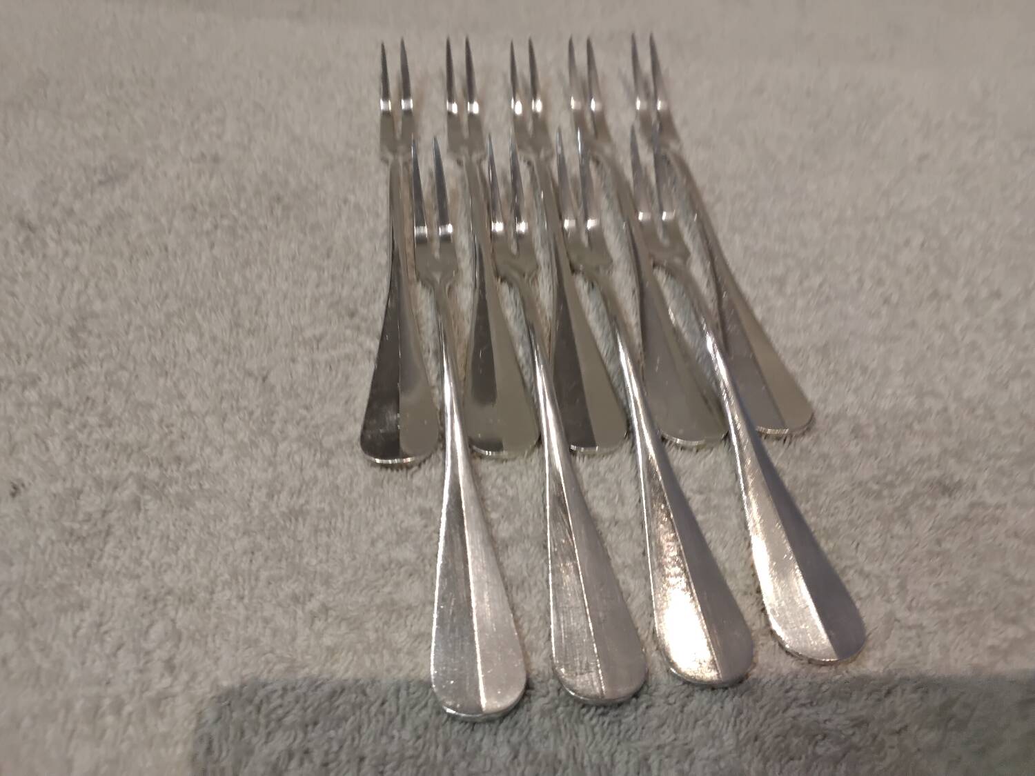 9 silver-plated snail forks by silversmith J Brille, 15.9 cm