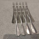 9 silver-plated snail forks by silversmith J Brille, 15.9 cm
