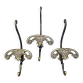 3 patères en laiton baroque Italie vintage