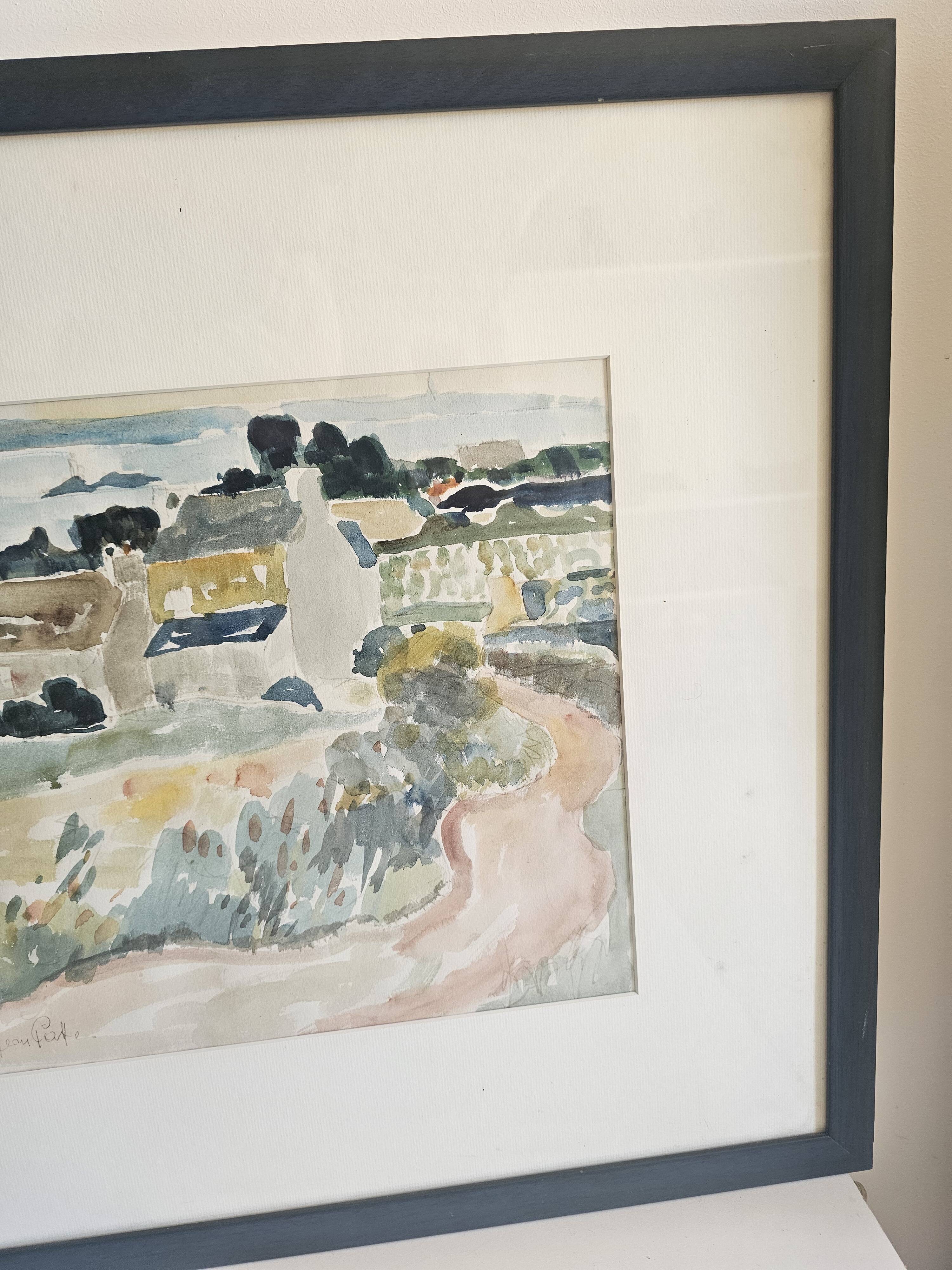 Tableau - Watercolour Landscape Brittany - Breton village - Signed André Jean Co
