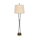 1950s floor-lamp in brass and plissé