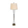 1950s floor-lamp in brass and plissé