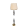 1950s floor-lamp in brass and plissé