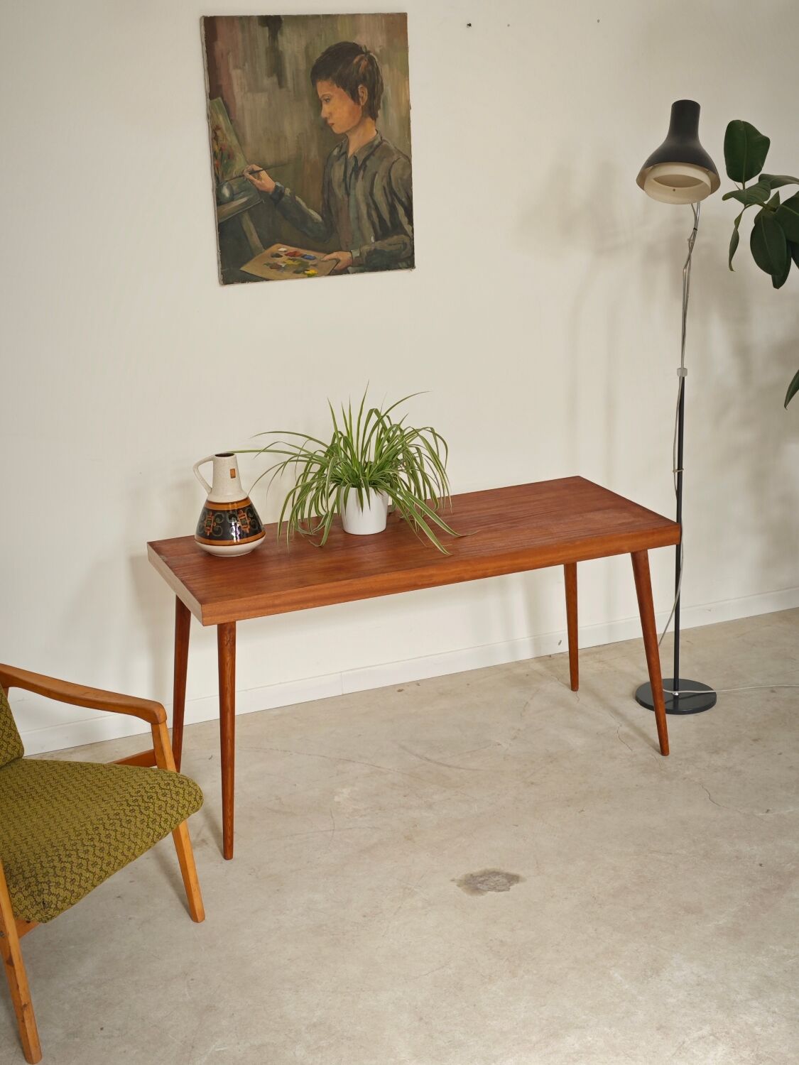 Side table compass legs Czechoslovakia Dievozpracujici mahogany