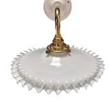 Opaline and white ceramic wall light