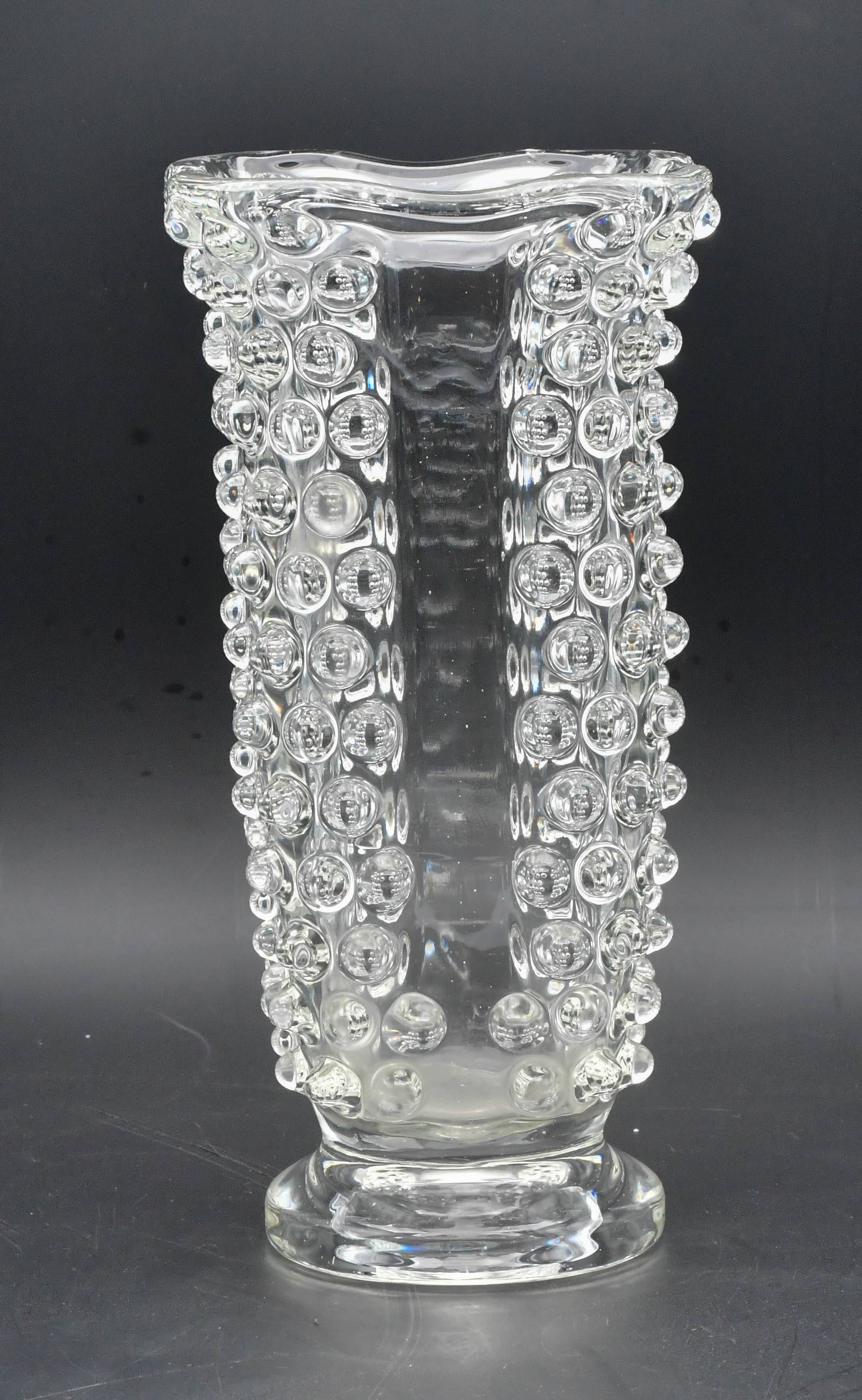 Bugnato Murano glass Italian rostrato vase by Barovier & Toso, 1960s