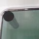 Table basse vintage en acier & verre 1970