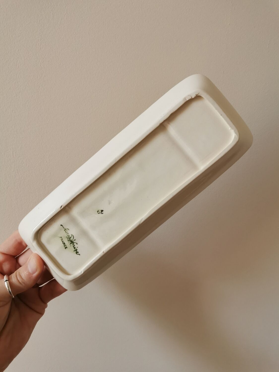 Vintage comb holder Sarreguemines