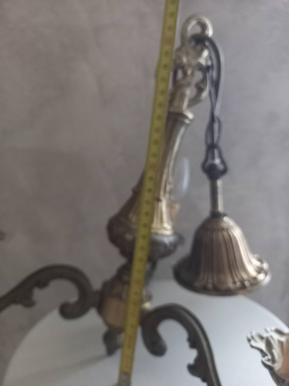 Bronze chandelier.