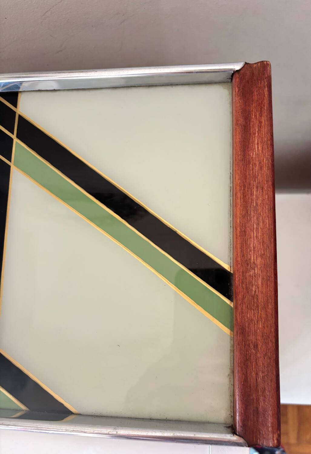 Plateau Art Déco vert menthe italien 1930