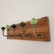 Wall coat rack with 5 hooks - handmade - multicoloured
