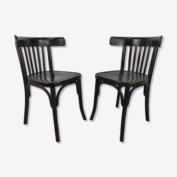 Pair of black bistro chairs