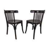 Pair of black bistro chairs