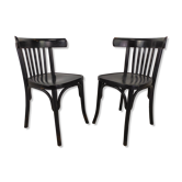 Pair of black bistro chairs