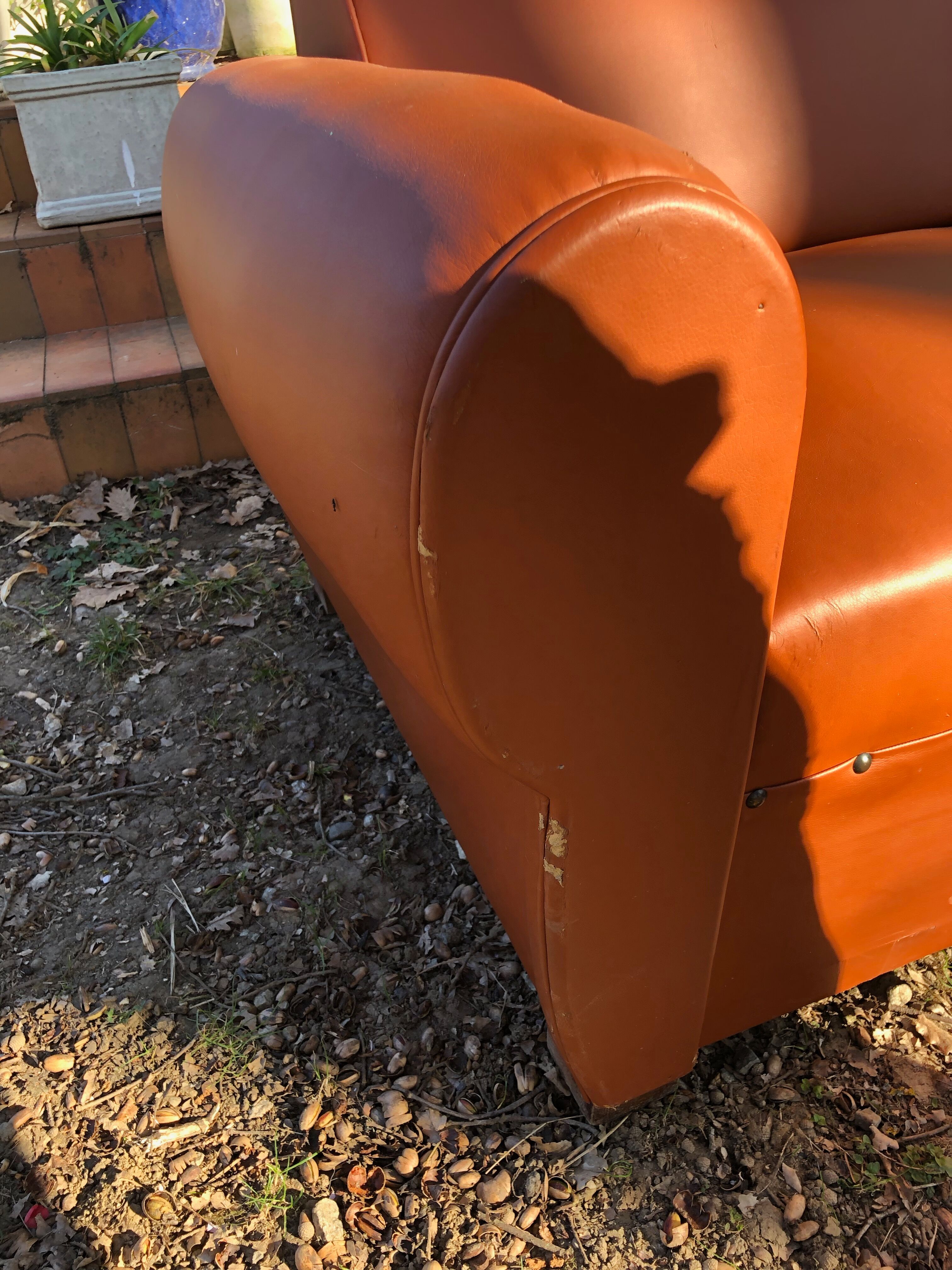 30-40 years vintage mustache club sofa