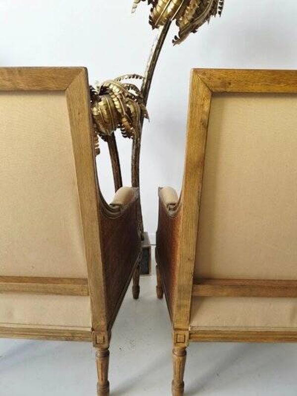 Paire de fauteuils anciens de style Louis XV (fauteuils à dossier en cannage)