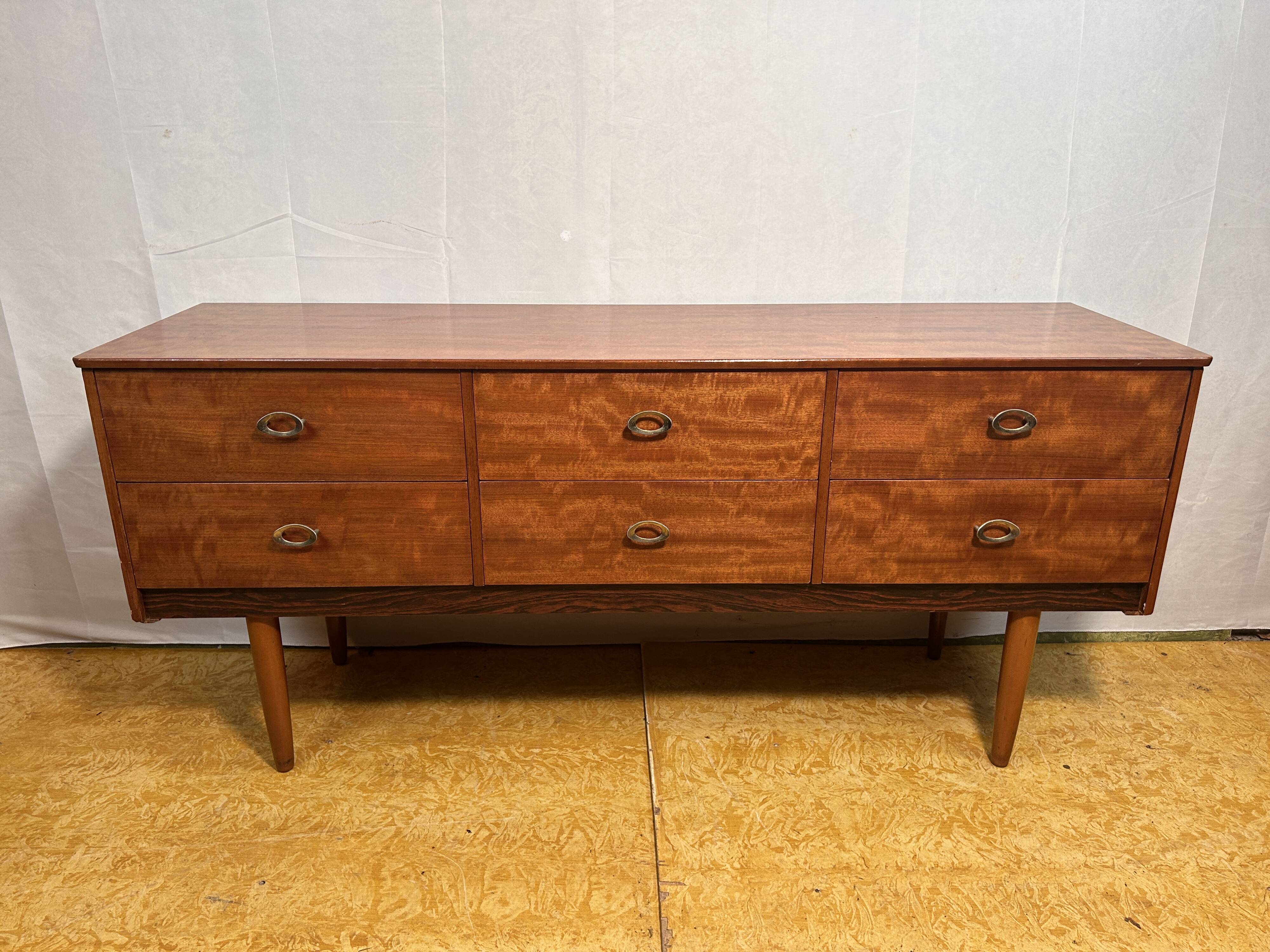 Mid century retro vintage teak small sideboard by Schreiber 1960