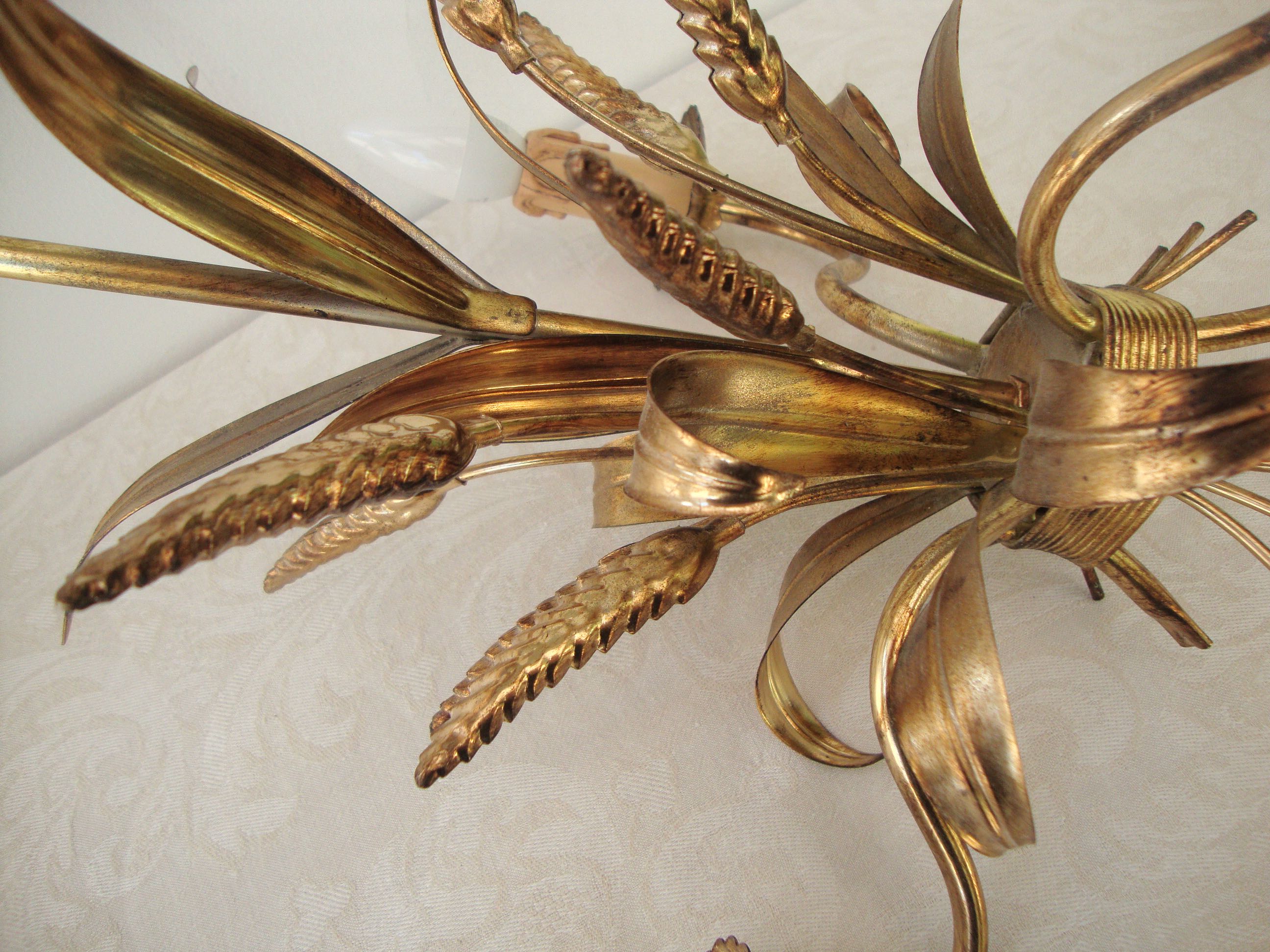 Chandelier brass ears of wheat