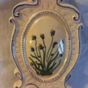 Vintage wall-mounted holy water font in Italian majolica – CAFF Gubbio 20cm