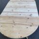 Round stripped extendable dining table in the style of Rainer Daumiller Hirtshals Sa.