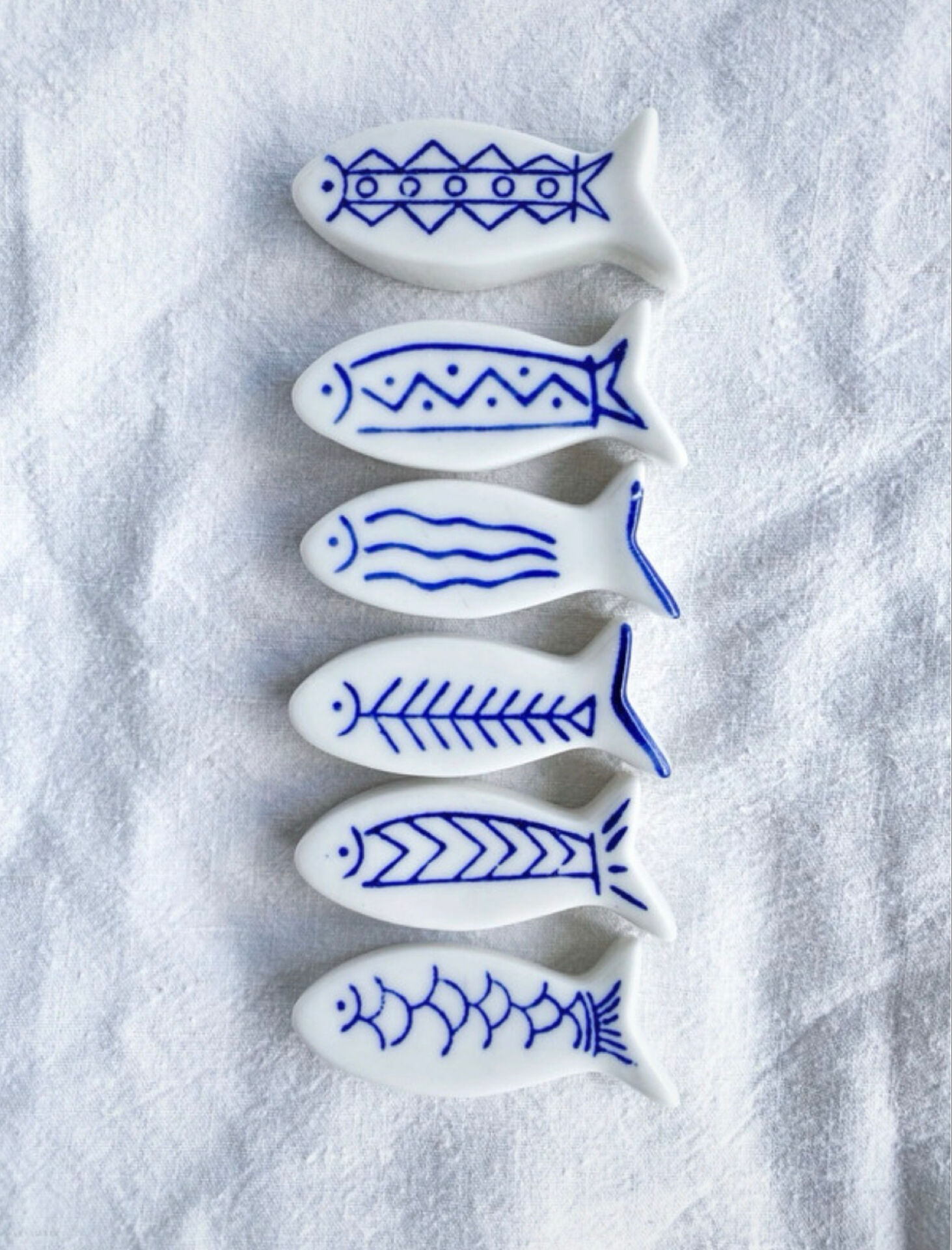 6 ceramic fish knife rests