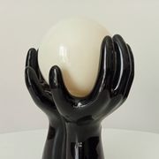 Vintage Italian ceramic and opaline lamp from the 80s