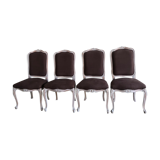 4 chaises type louis xv cérusées