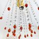 Lustre en cristal et perles de verre de Murano rouges – Élégance italien