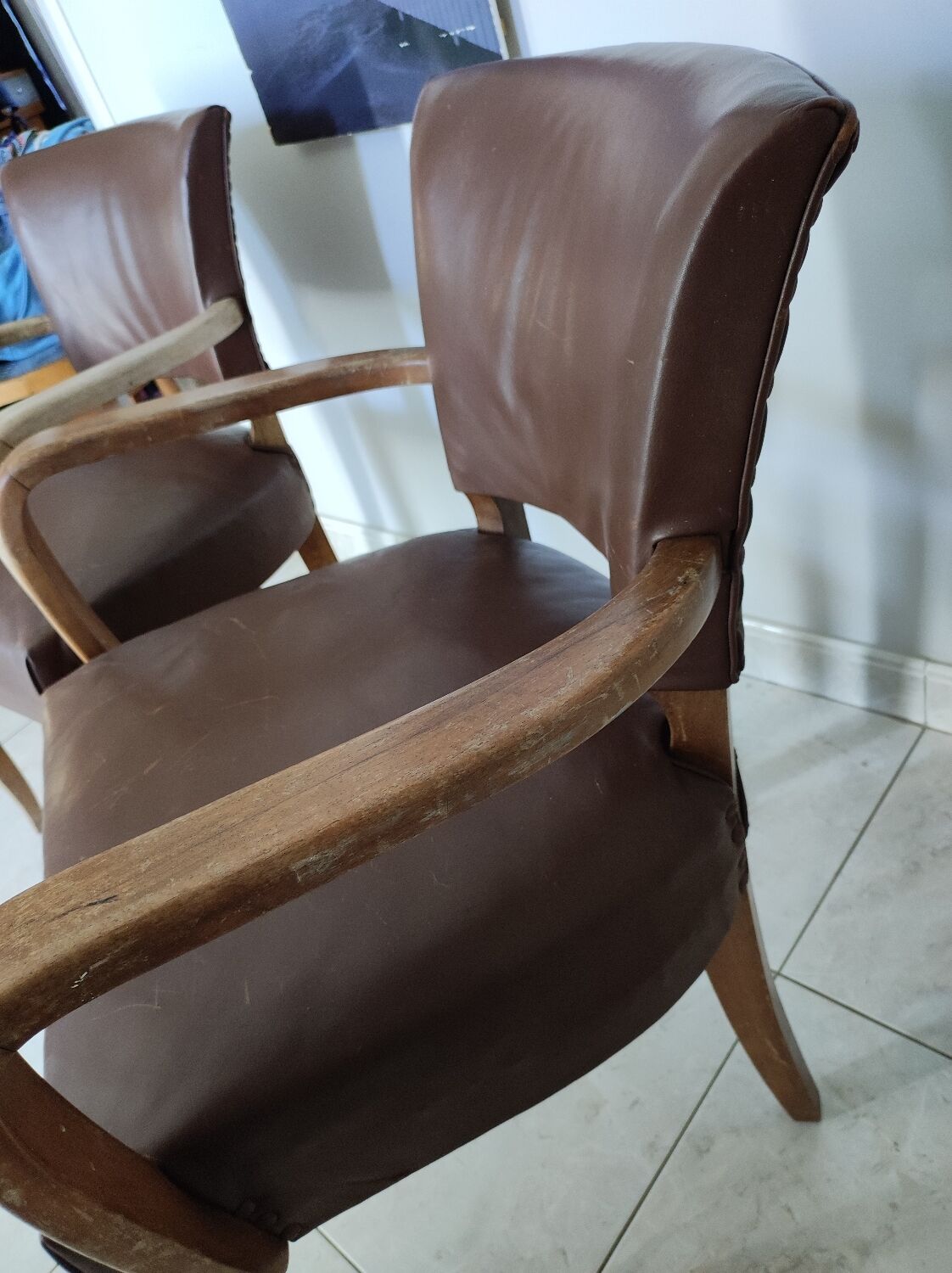 Pair of bridge armchairs