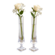 Pair of Bayel crystal flower vases – 24 cm – square bases