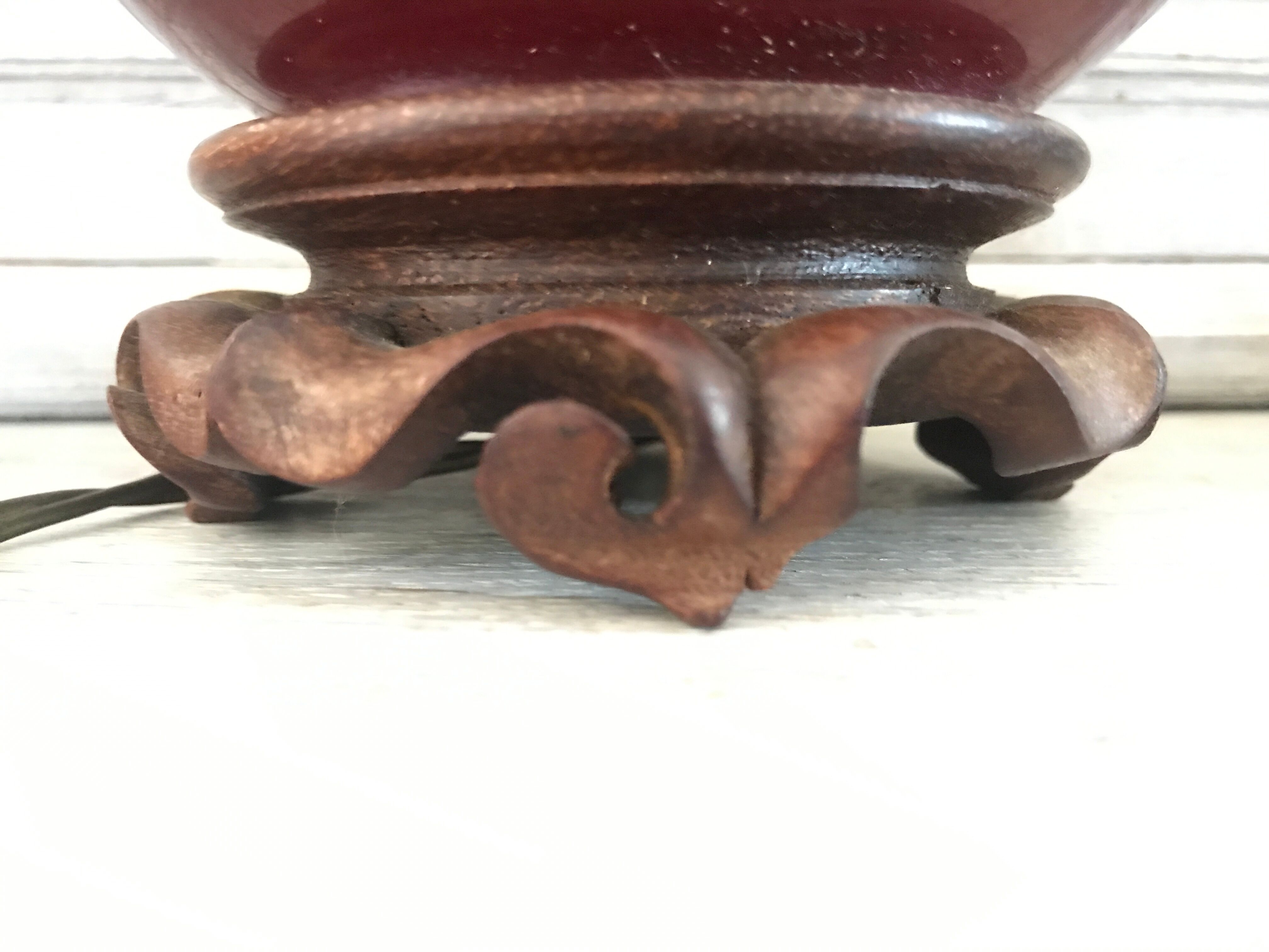 Vintage enamelled porcelain lamp