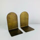 Pair of minimalist vintage raw brass bookends