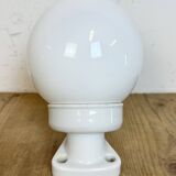 Vintage White Porcelain Wall Light with Milk Glass, 1960s