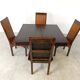 Mid century bamboo high back dining chairs with table, 1960s