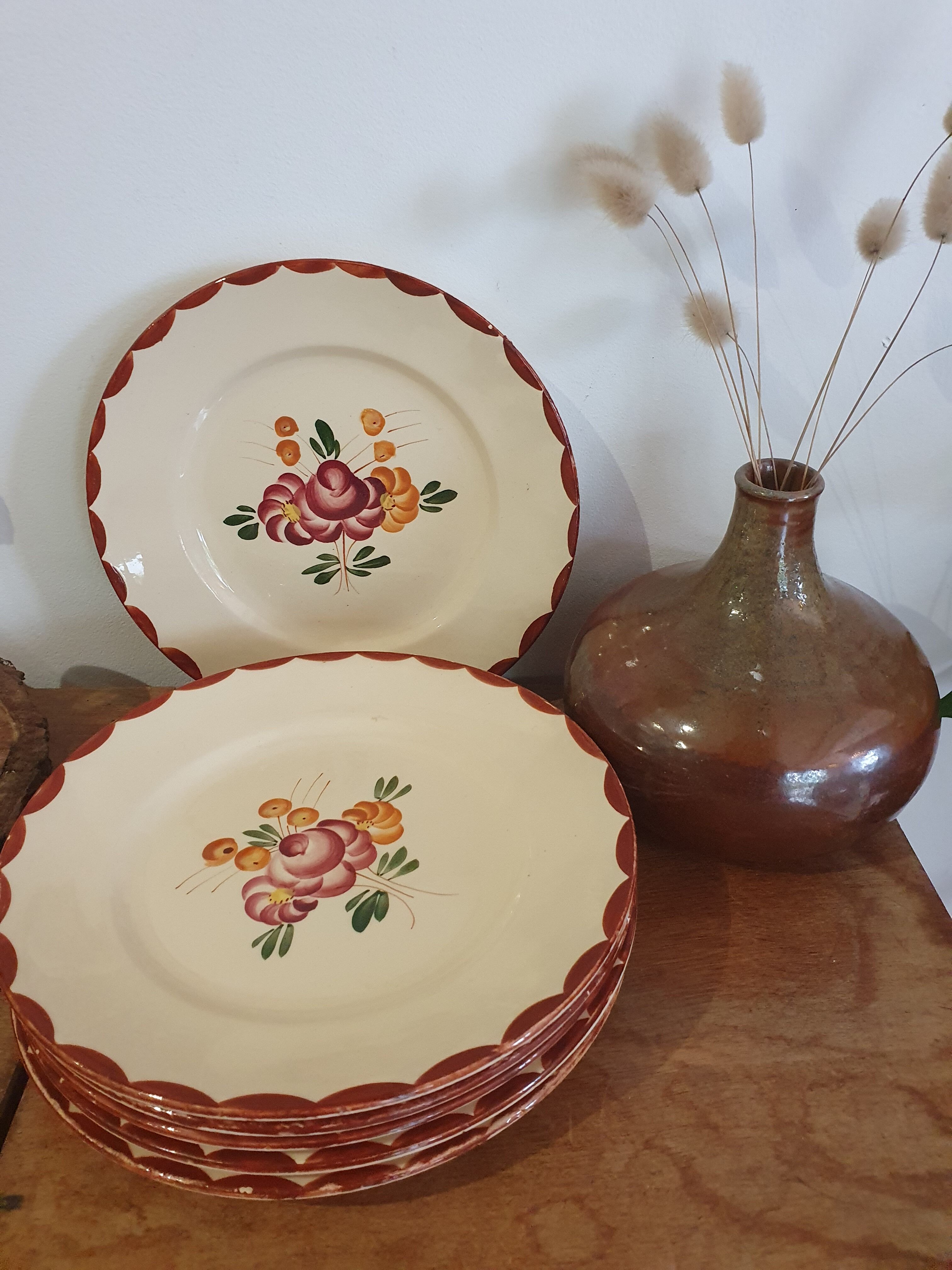 6 flower dessert plates