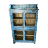 Showcase blue buffet furniture sideboard Cabinet wood teak metal India