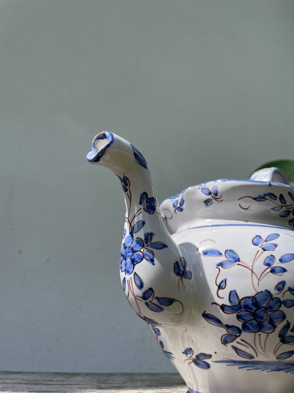Moustiers blue ceramic teapot