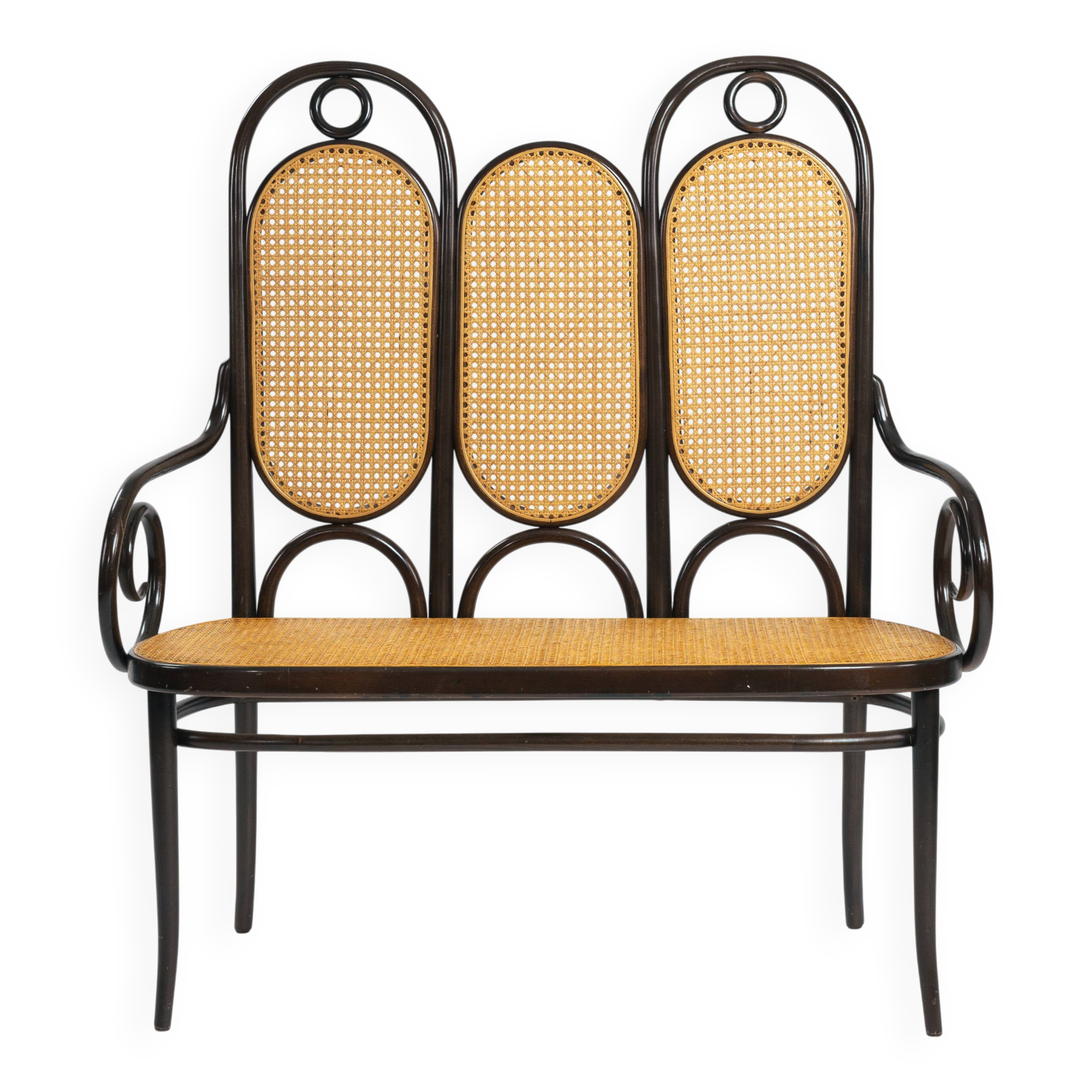 Thonet bench vienna straw Long John sofa, Vienna 1920s