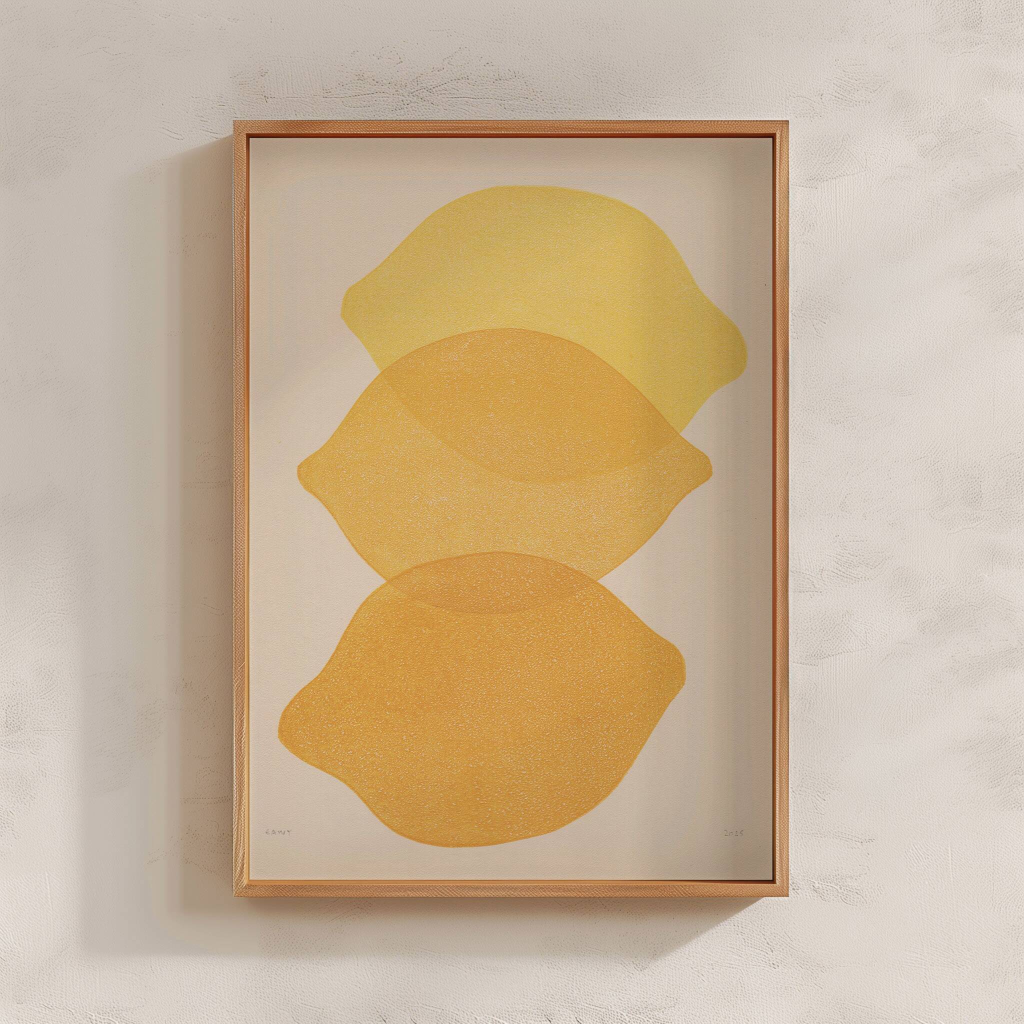 Painting on paper 30x40cm Lemon illustration painting signed Eawy
