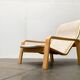 Pulkka lounge chair set in mid-century style with ottoman by Ilmari Lappalainen for Asko, Finland, 1960s.