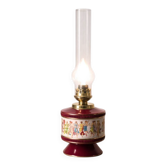Lampe florentine porcelaine bordeaux et or signée Num 19