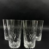 Lot de 4 gobelets à eau en cristal de Lorraine