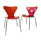 Pair of chairs 3107 by Arne Jacobsen for Fritz Hansen, 1976