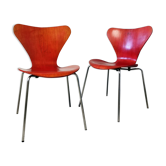 Paire de chaises 3107 de Arne Jacobsen pour Fritz Hansen, 1976