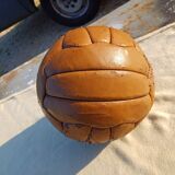 Old leather league soccer ball
