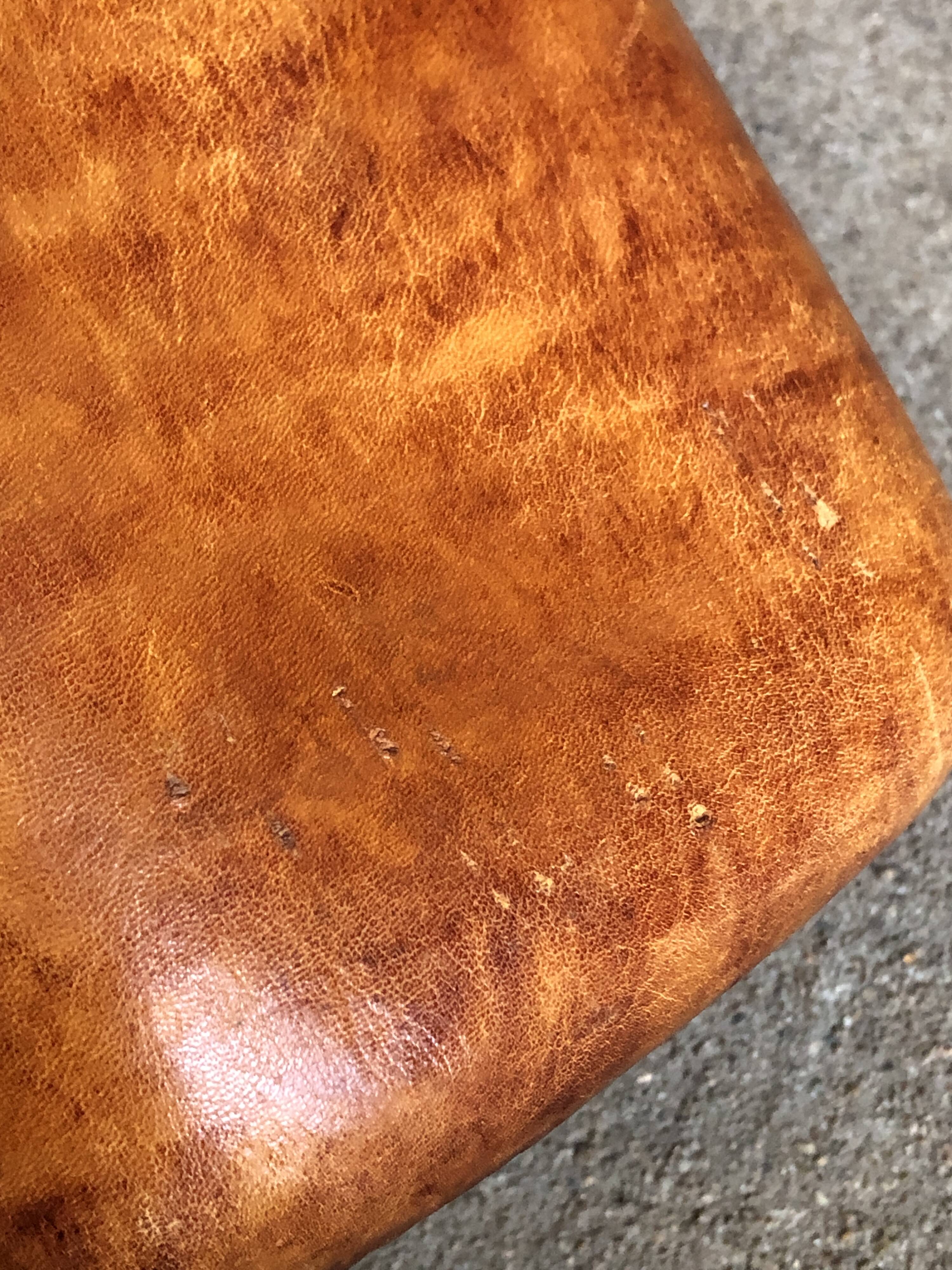 Large vintage leather lamp