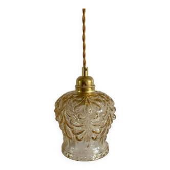 Vintage amber glass globe lamp